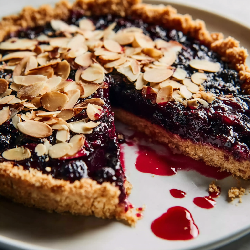 Vegan Blueberry Pie with Almond Meal Crust and Vanilla