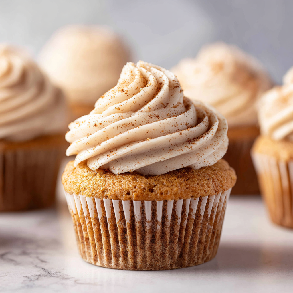 Golden Swirl Cinnamon Roll Cupcakes