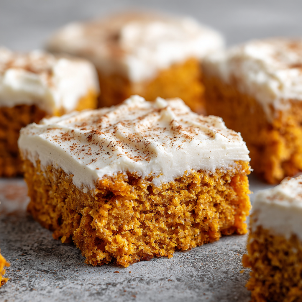 Sheet Pan Pumpkin Bars with Cream Cheese Frosting