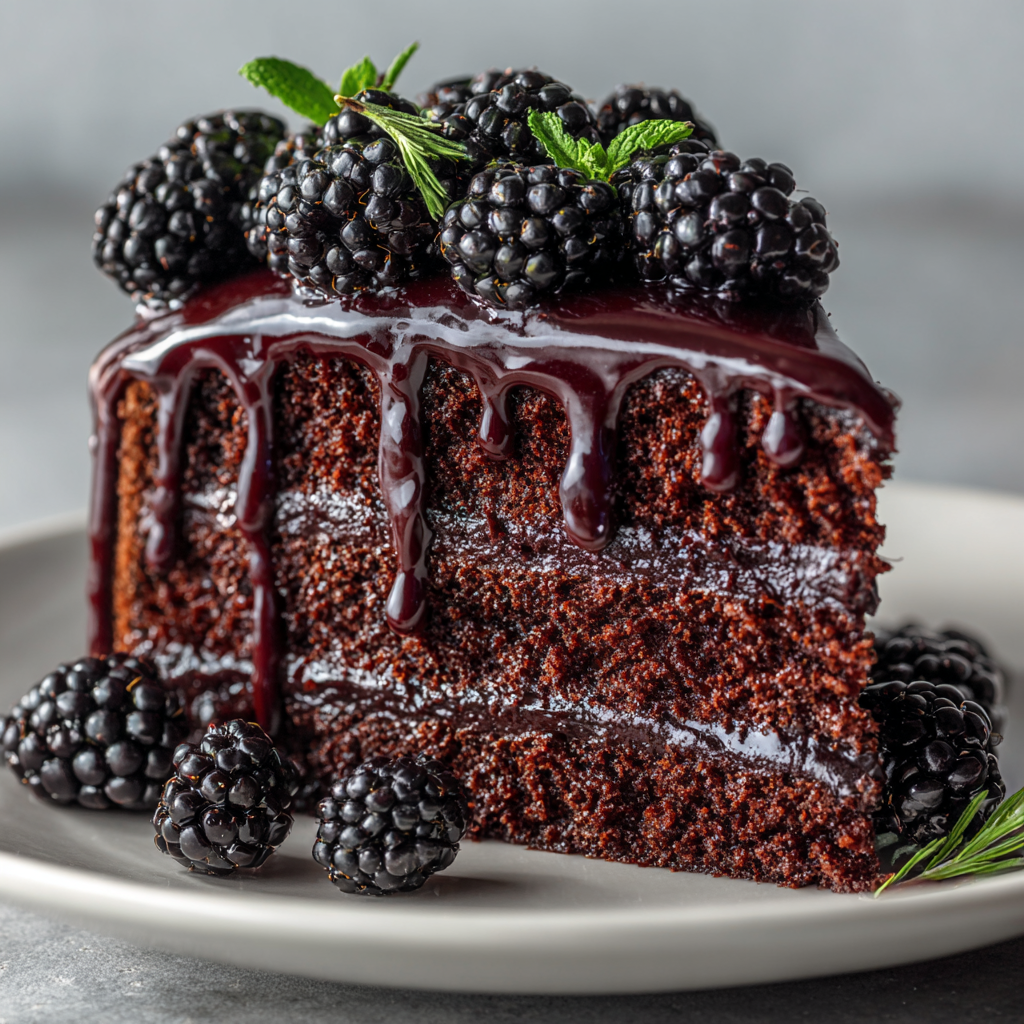 Decadent Blackberry Velvet Gothic Cake