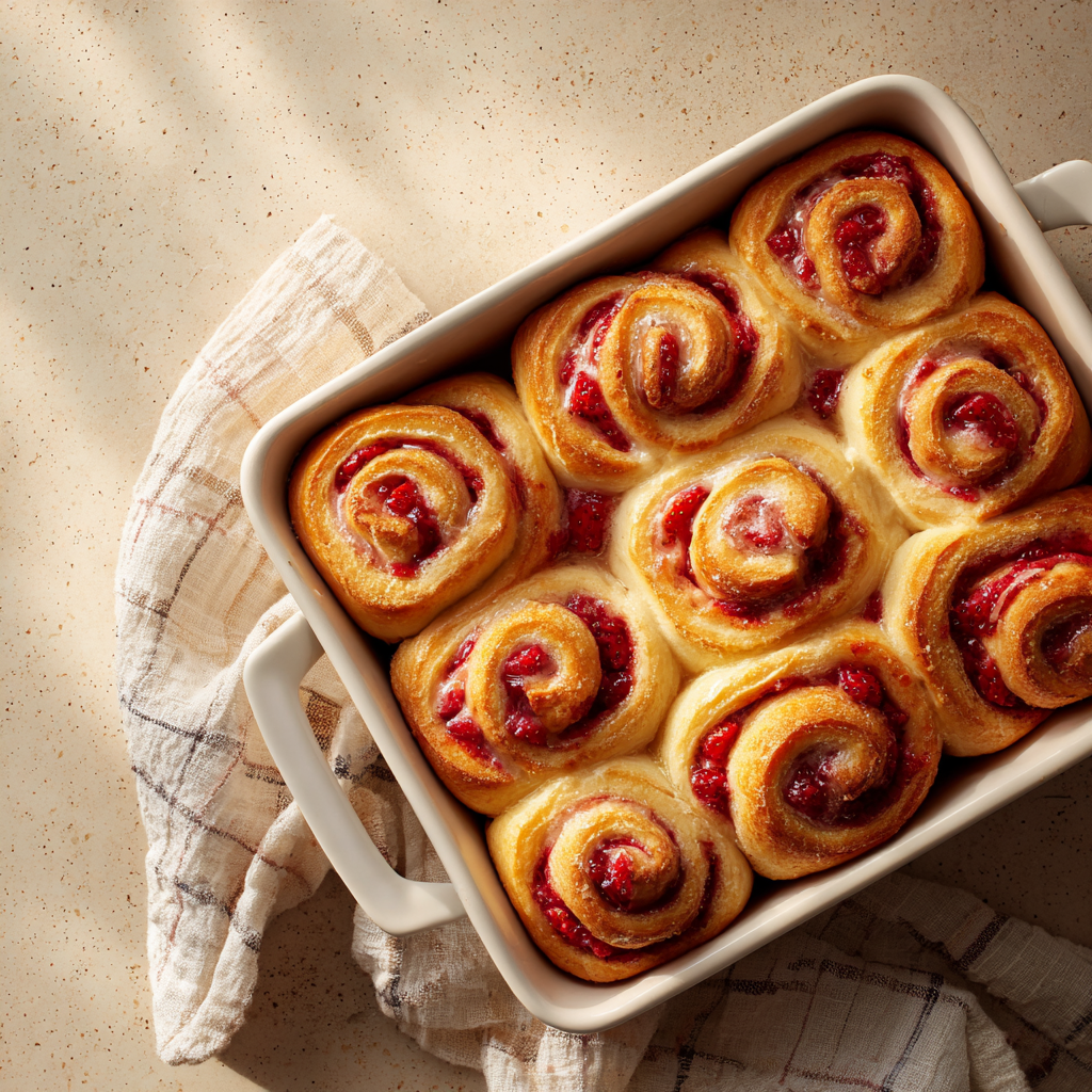 Strawberry Cheesecake Cinnamon Rolls