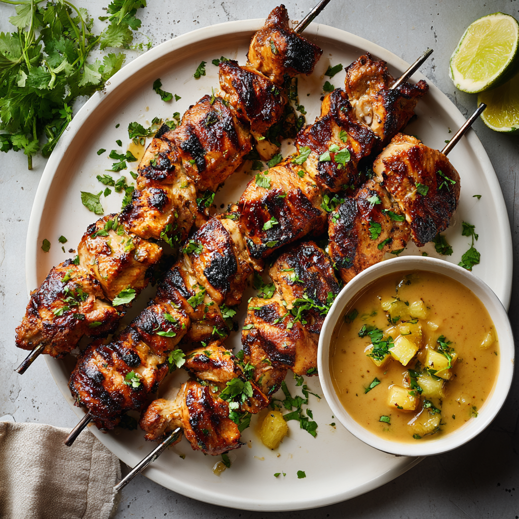 Thai Chicken Skewers with Mango Sauce