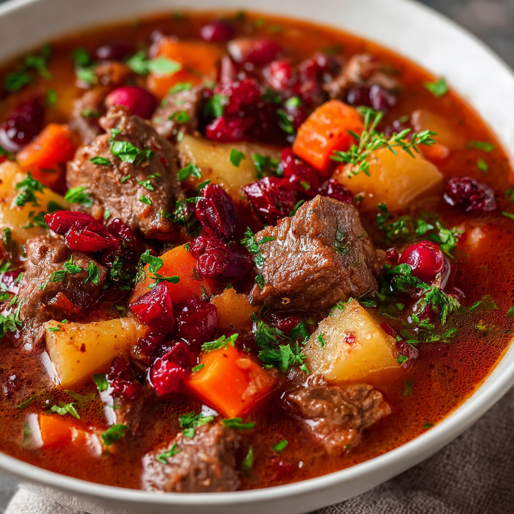 Cranberry Apple Beef Stew
