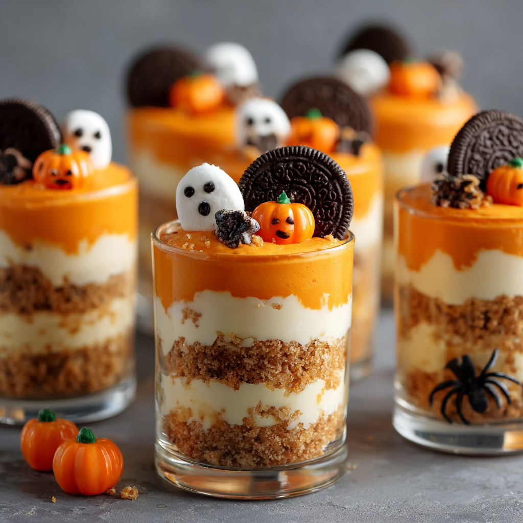 No-Bake Halloween Cheesecake Parfaits