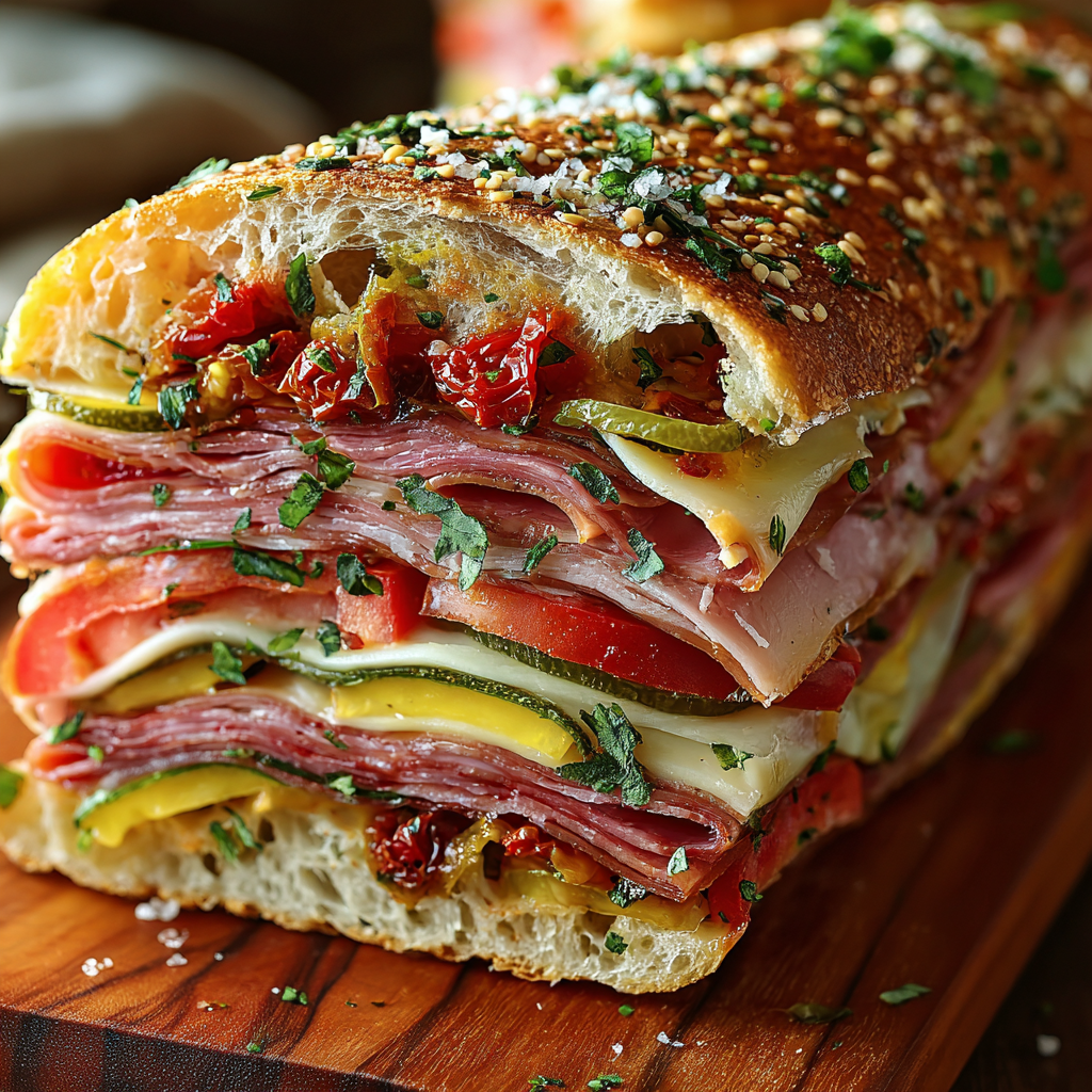 Classic Italian Muffuletta Sandwich