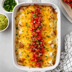 Chicken Enchiladas with Sour Cream White Sauce