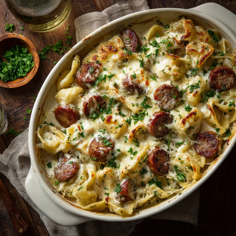 Kielbasa and Pierogi Bake