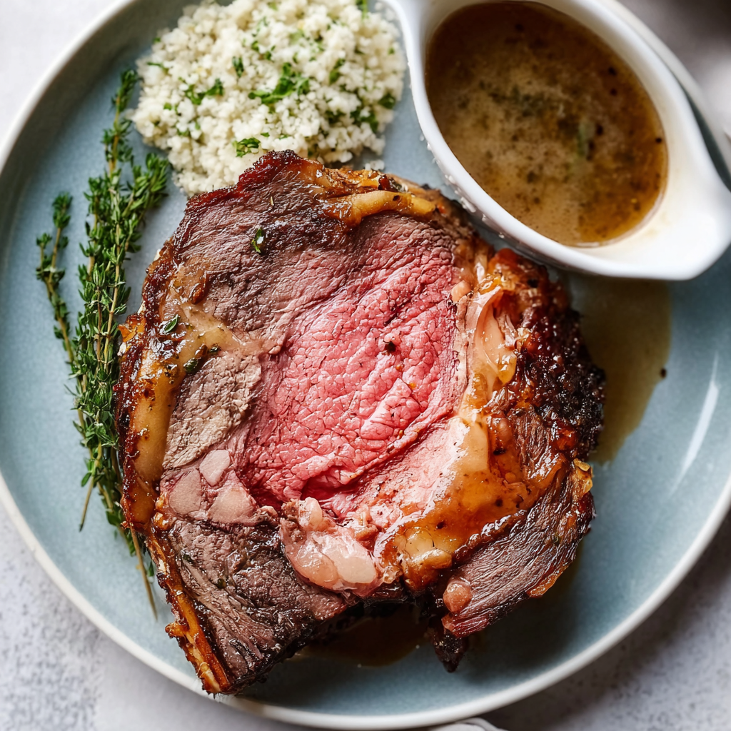 Perfect Prime Rib Roast with Garlic‑Herb Butter