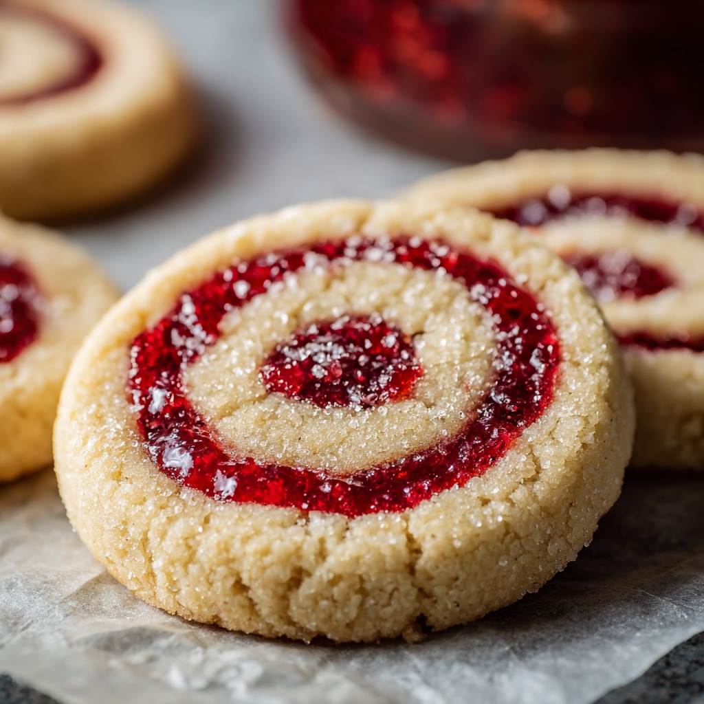 Raspberry Swirl Shortbread Cookies