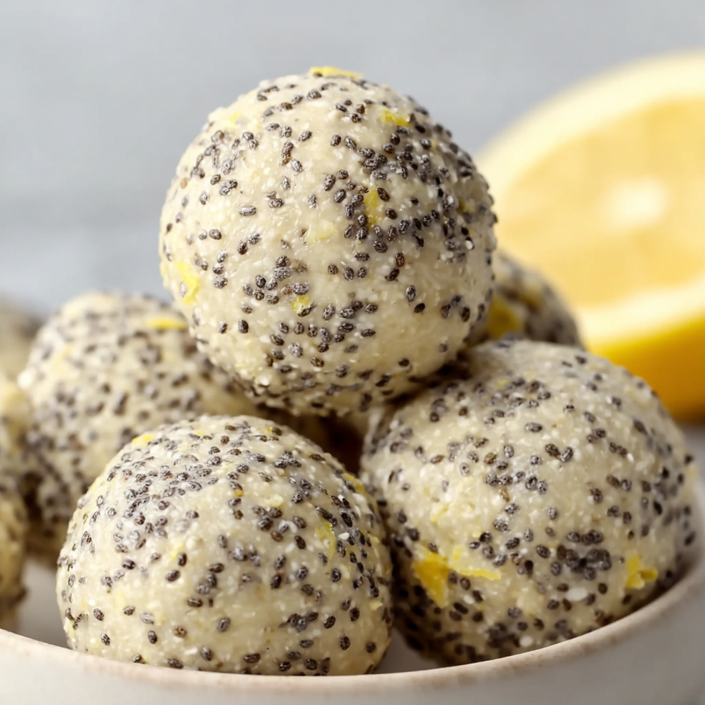 No‑Bake Lemon Poppy Seed Protein Balls