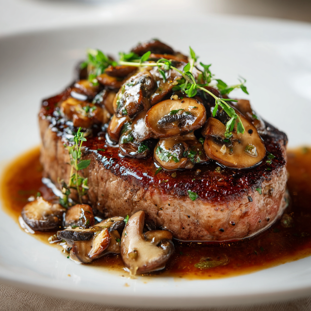 Deer (Venison) Steak with Creamy Mushroom Sauce