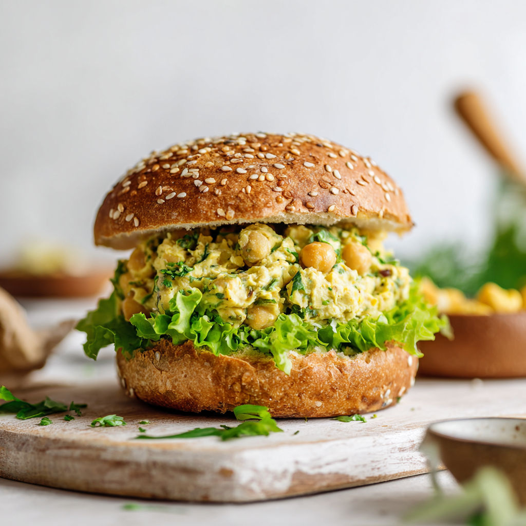 Smashed Chickpea & Avocado Sandwich with Dill Pickle