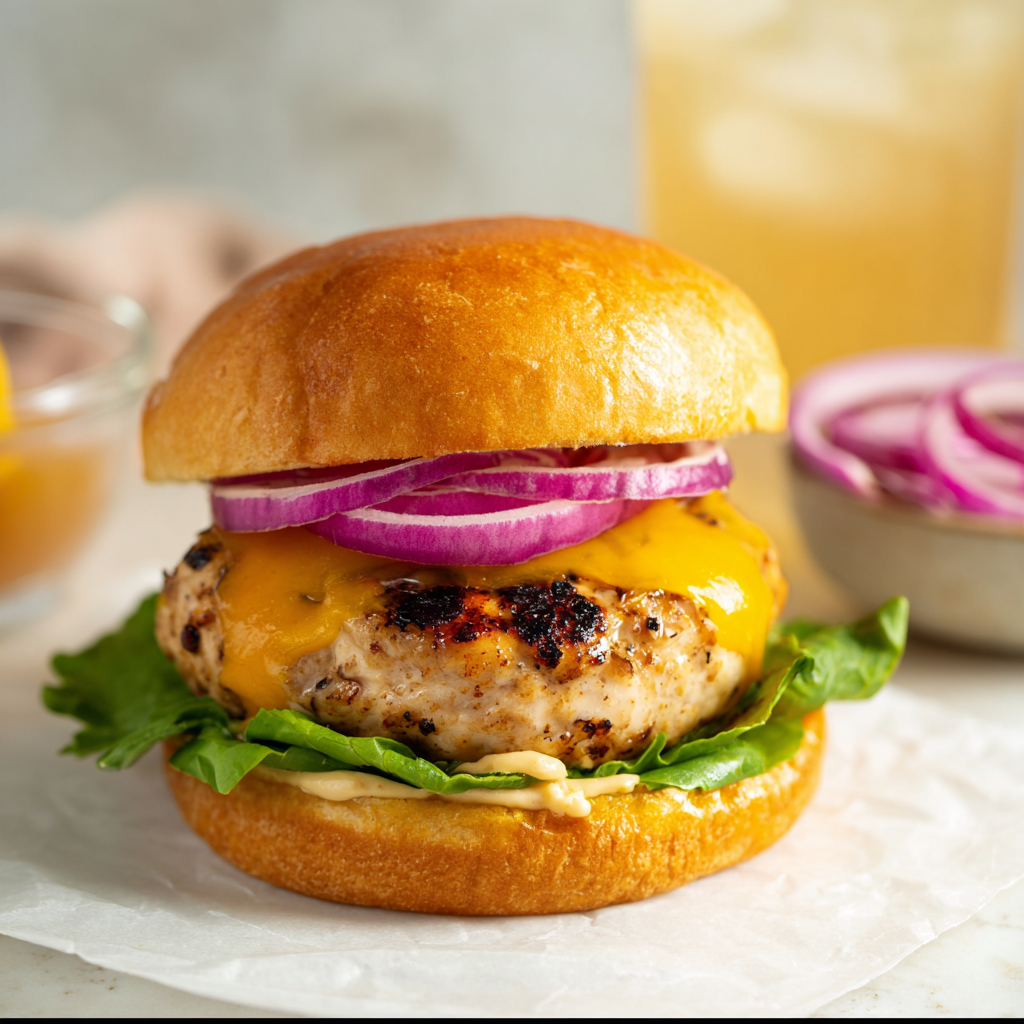 Chicken Maple Mustard Apple Chicken Burgers