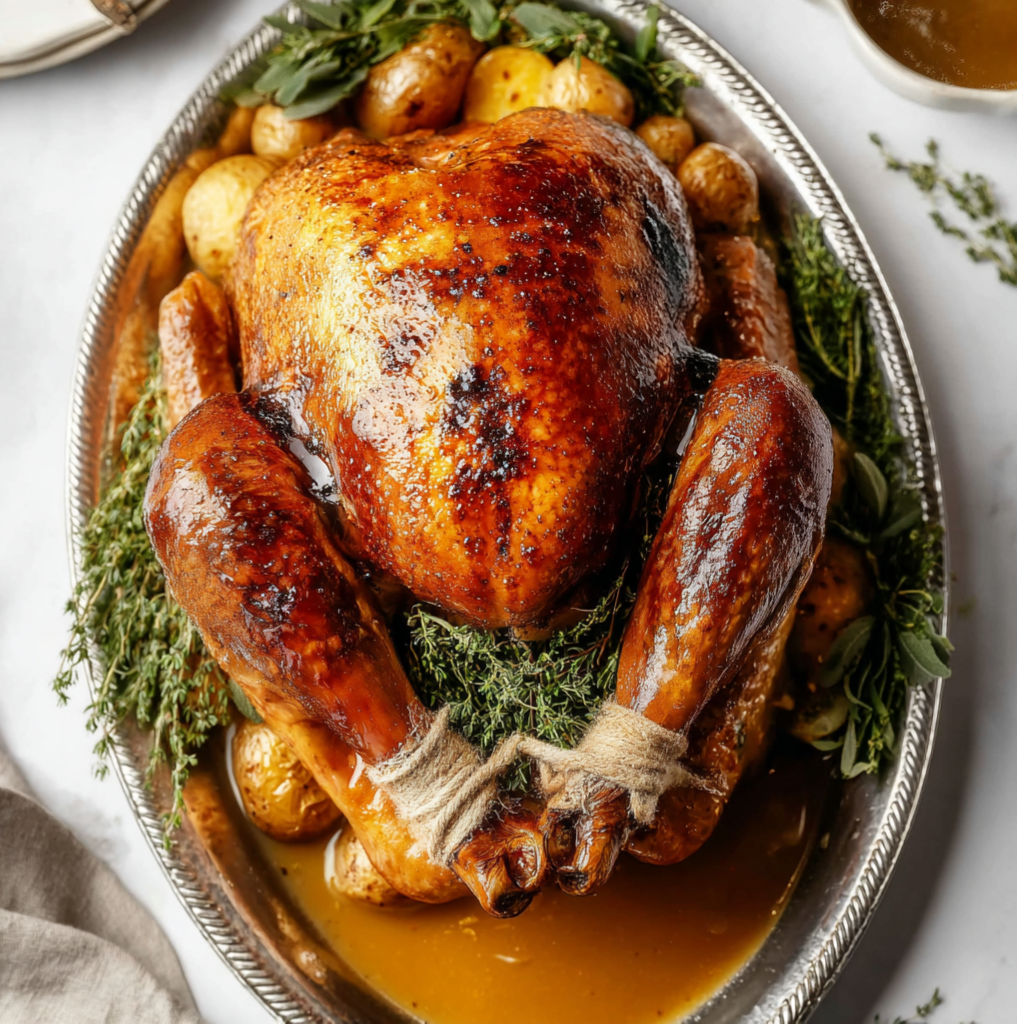 Juicy Roast Turkey with a Butter-Herb Rub