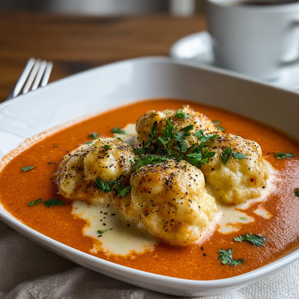 Tomato Soup with Cheddar Bay Dumplings