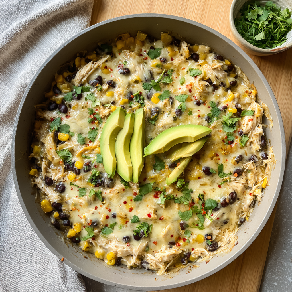 Salsa Verde Chicken & Rice Skillet