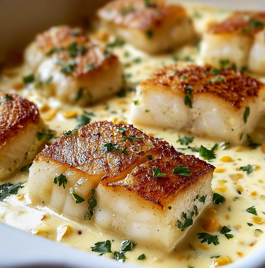 Baked Cod in Coconut Lemon Cream Sauce