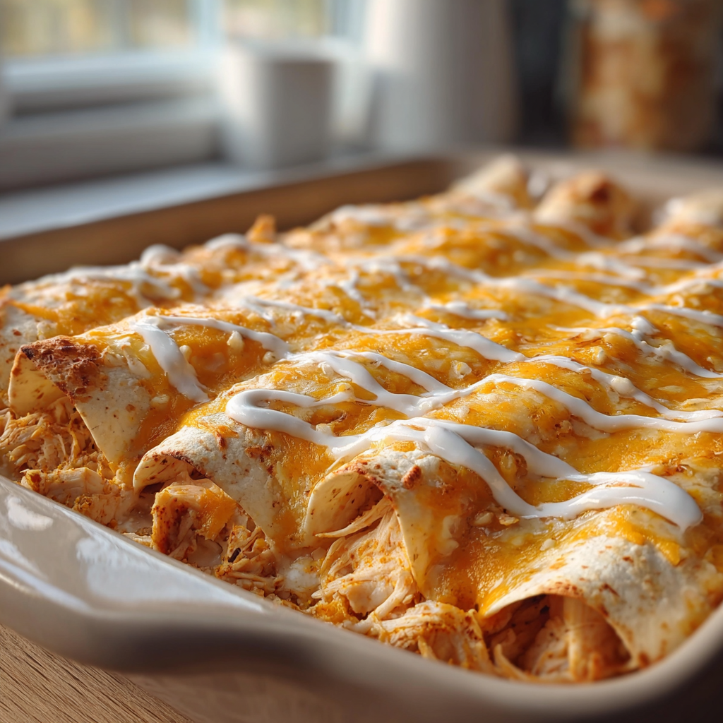 High‑Protein Chicken Enchiladas with White Sauce