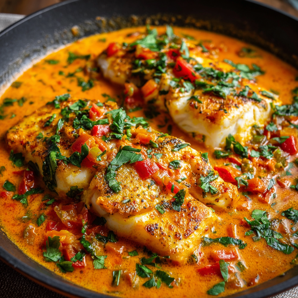Tilapia in Roasted Pepper Sauce