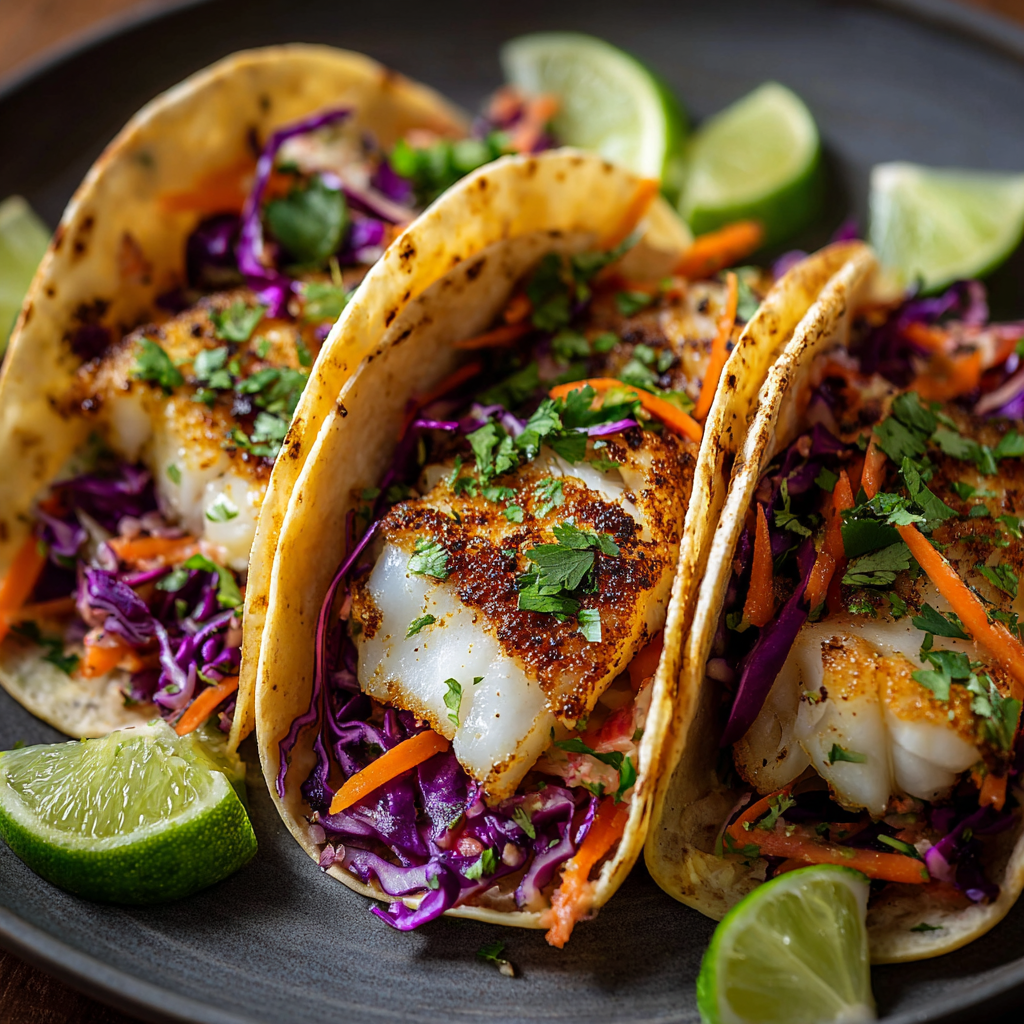 Fish Tacos with Cabbage Slaw