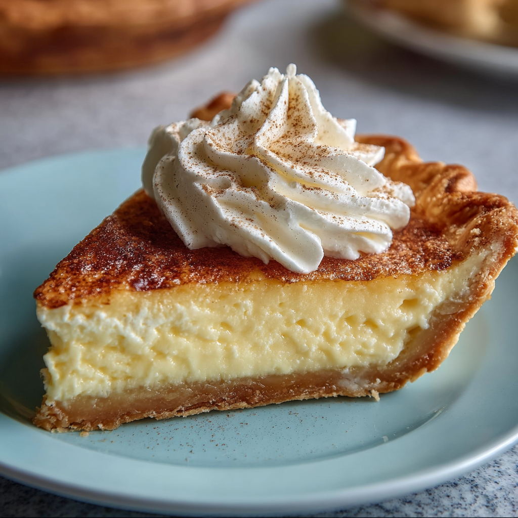 Cinnamon‑Vanilla Creamy Custard Pie