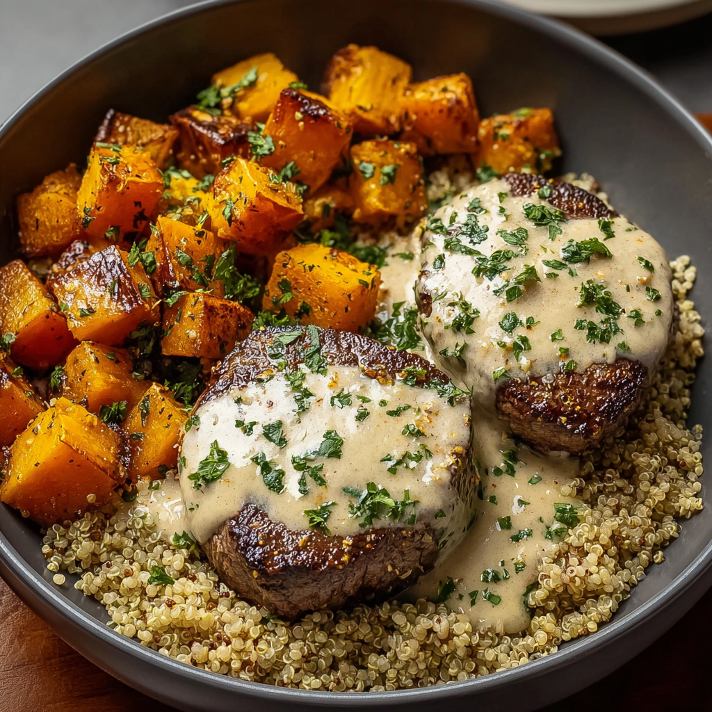 Butternut Squash Steak Bowls