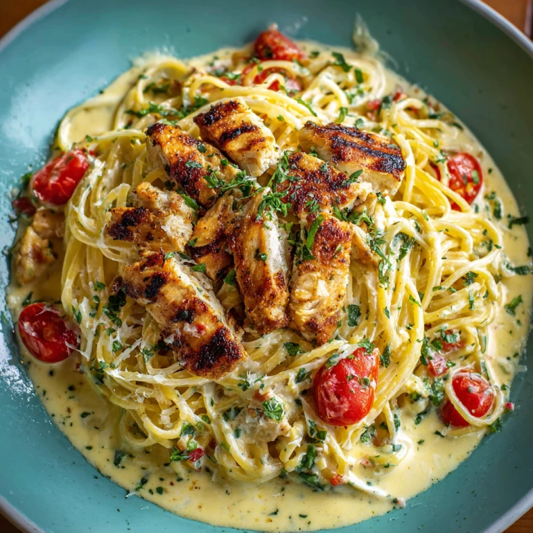 Creamy Cajun Chicken Spaghetti with Garlic Mozzarella Sauce