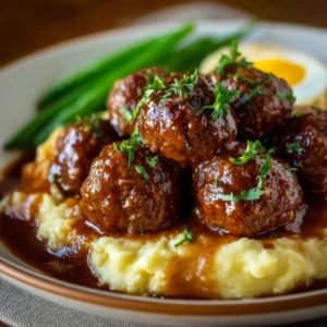 Tasty Slow Cooker Salisbury Meatballs