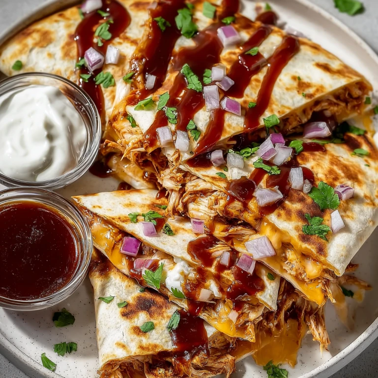 Hot Honey BBQ Chicken Quesadillas