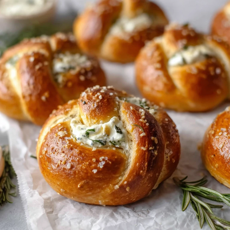 Mozzarella Stuffed Rosemary Parmesan Soft Pretzels