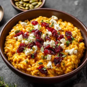 Baked Pumpkin Goat Cheese Risotto