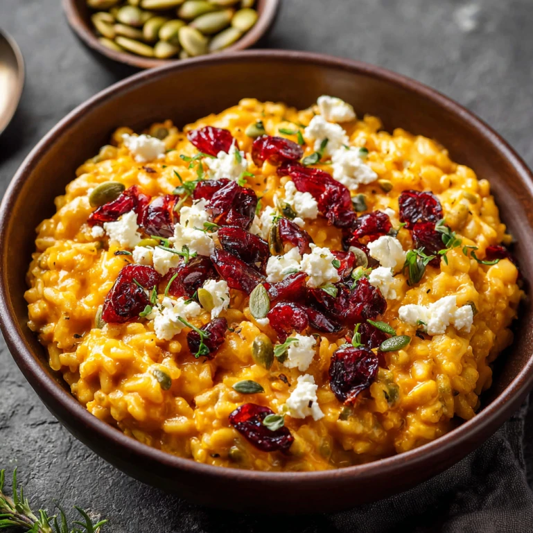 Baked Pumpkin Goat Cheese Risotto