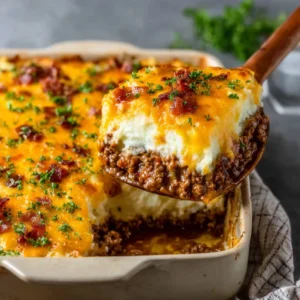 Meatloaf with Mashed Potatoes and Cheese Recipe