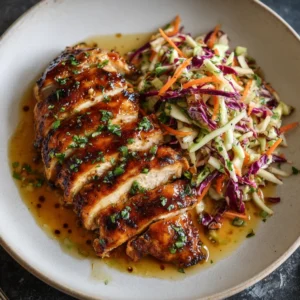 Sticky Apple Cider Chicken with Crisp Autumn Slaw