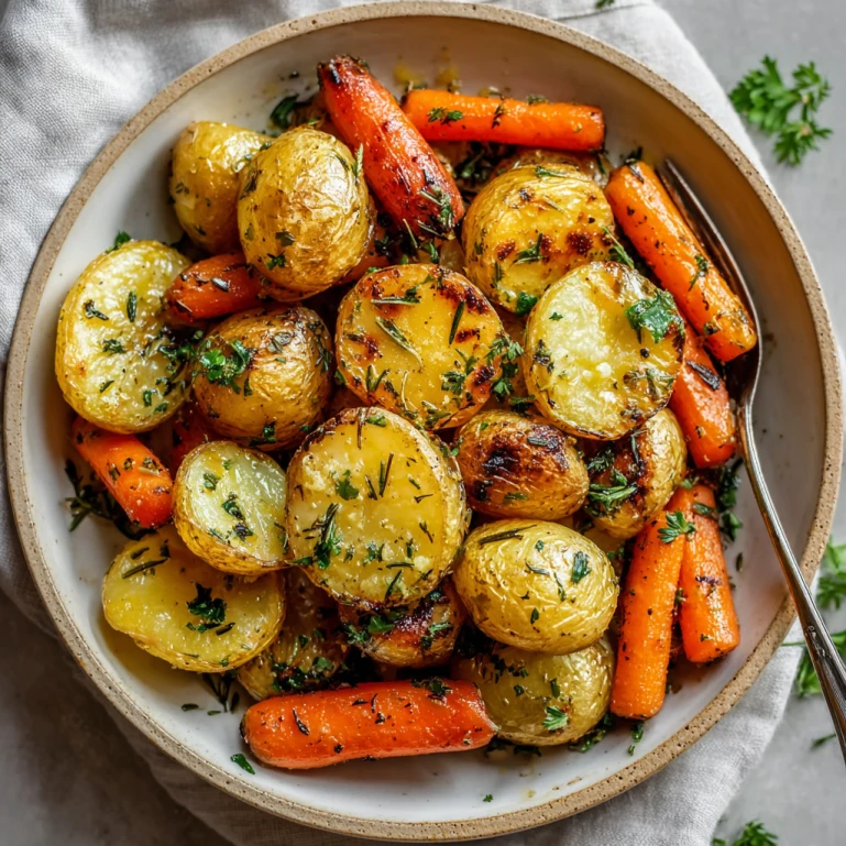 Roasted Potatoes Carrots Herbs
