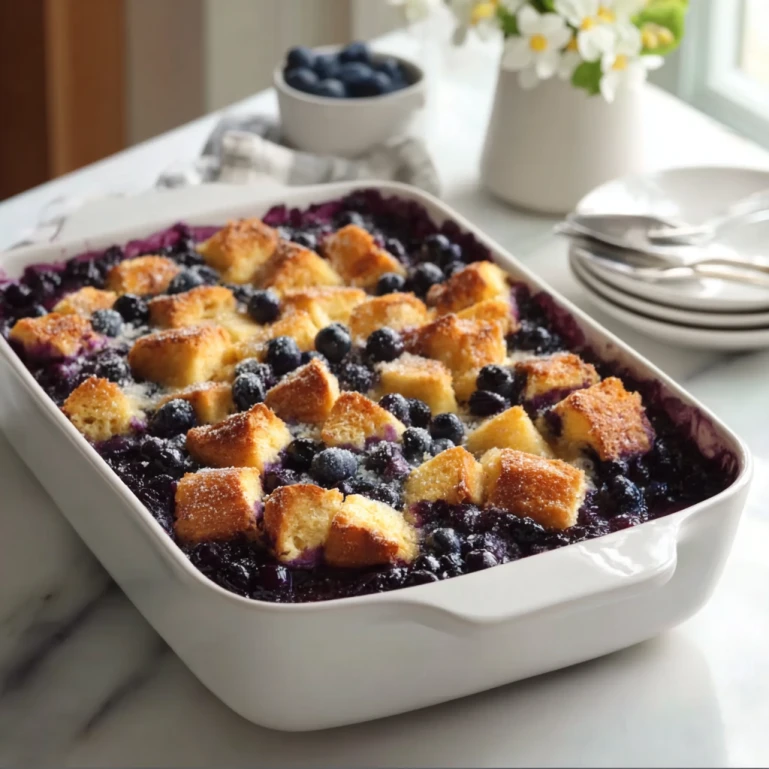 Overnight Blueberry French Toast Casserole