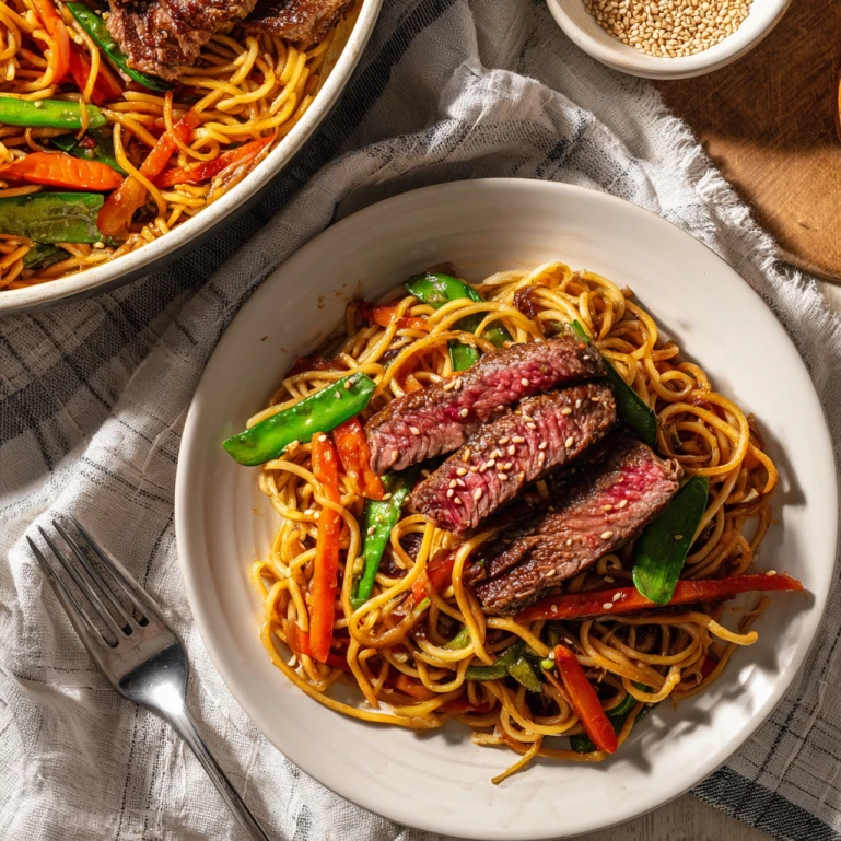 Sesame Steak and Udon Noodles
