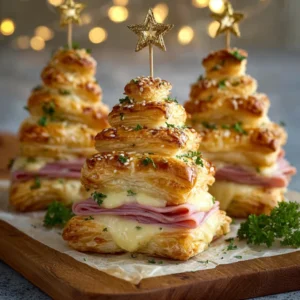 HAM & CHEESE PUFF PASTRY CHRISTMAS TREES