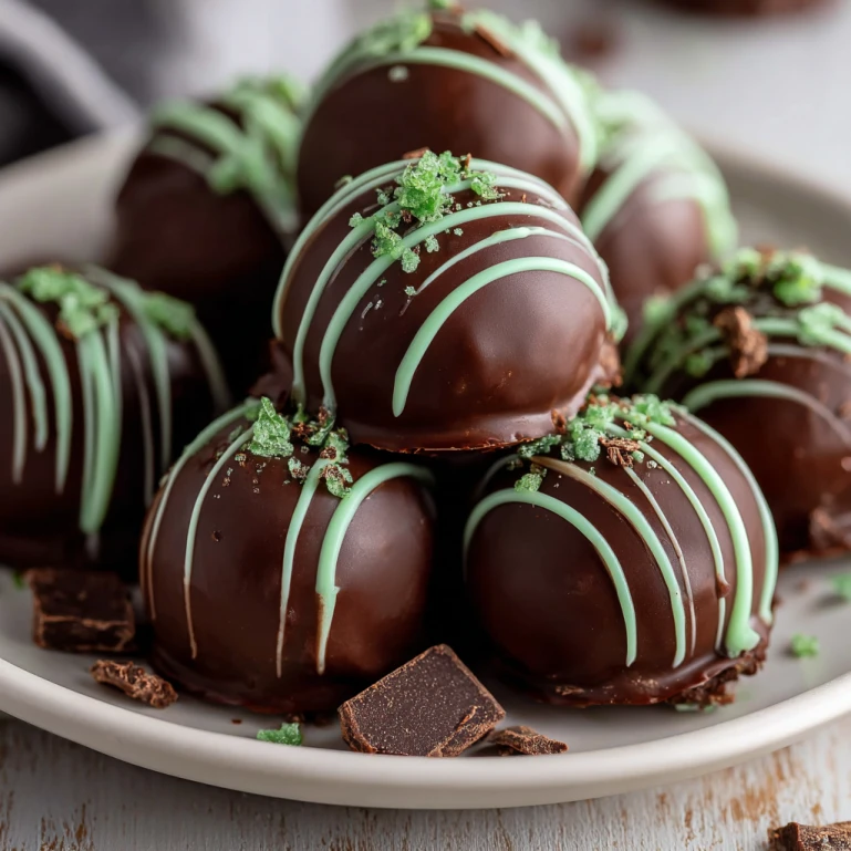 Creamy Andes Mint Chocolate Truffles