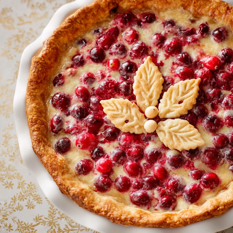 Cranberry Orange Custard Pie