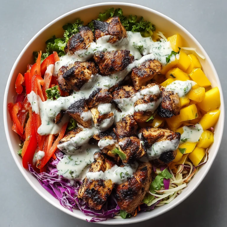 Jerk Chicken Mango Slaw Bowls