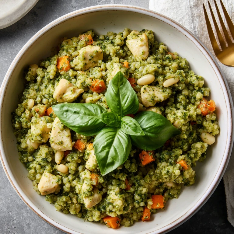 Pesto Chicken Cauliflower Rice