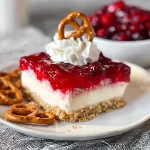 Cranberry Cheesecake Pretzel Dessert
