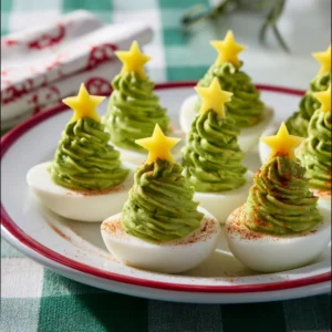 Christmas Tree Deviled Eggs