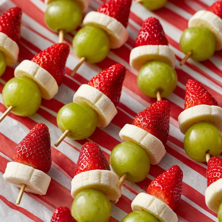 Grinch Fruit Kabobs