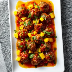 Orange-Glazed Chicken & Chorizo Meatballs