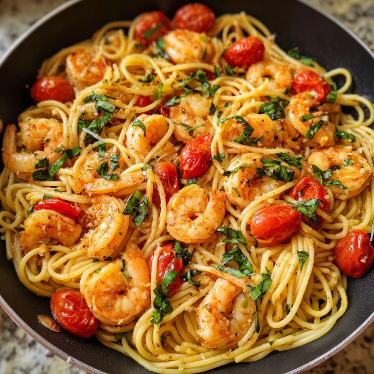 Tomato Basil Shrimp Pasta