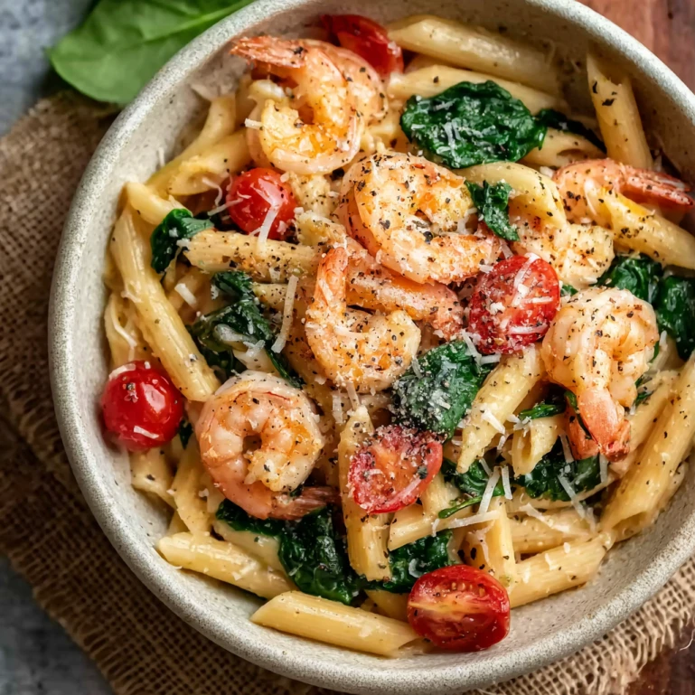 Tomato and Spinach Shrimp Pasta