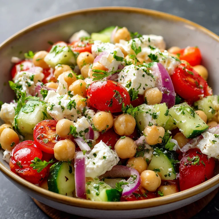 Cottage Cheese and Chickpeas Salad