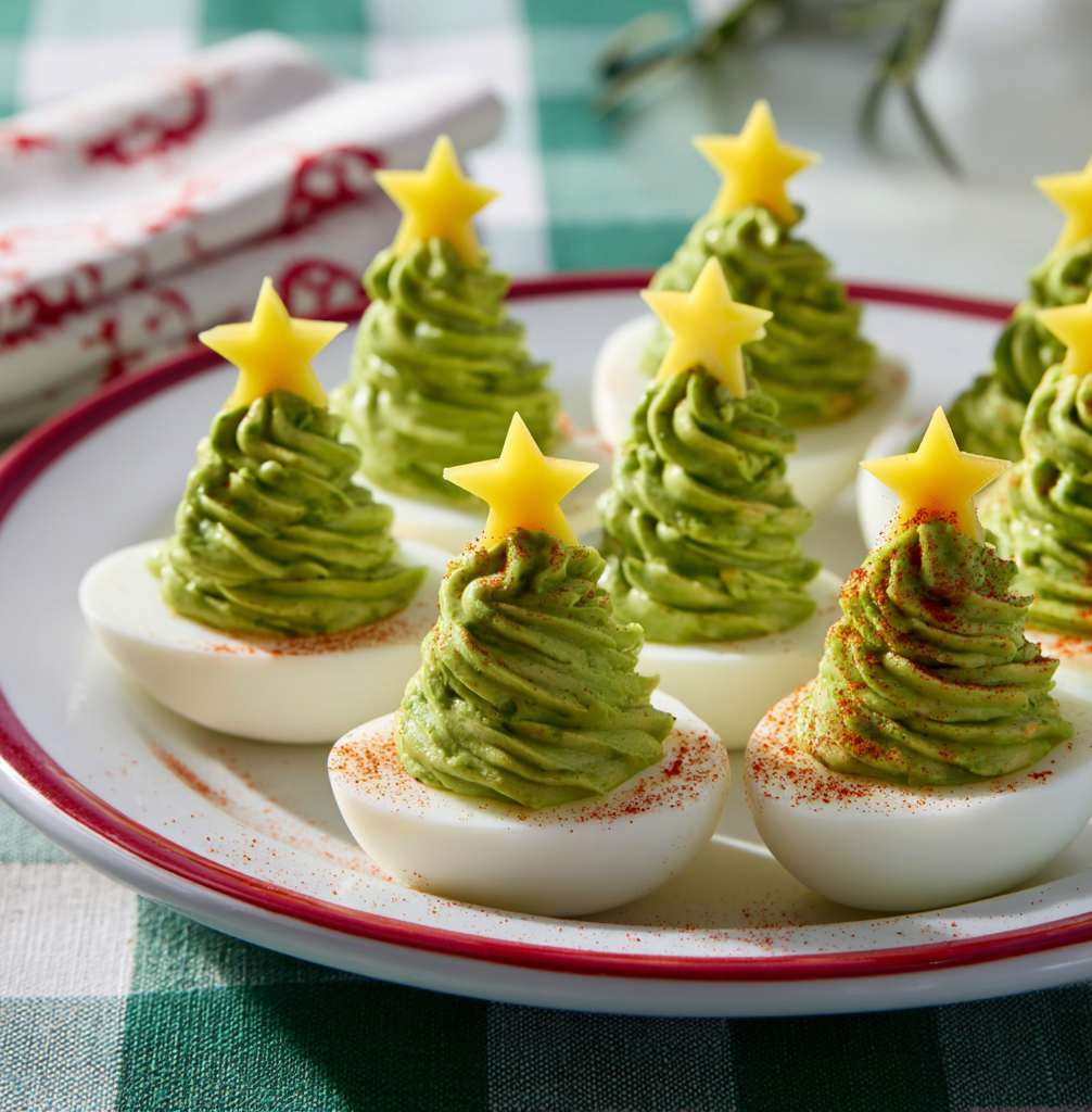 Christmas Tree Deviled Eggs
